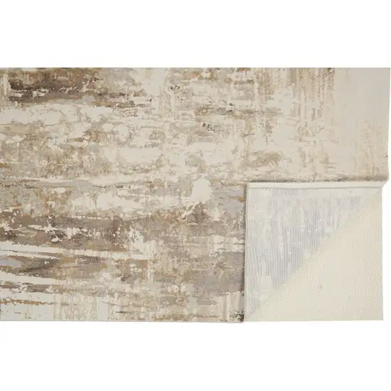 Tan Ivory And Gray Abstract Area Rug Photo 4