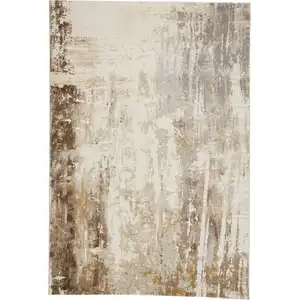 Photo of Tan Ivory And Gray Abstract Area Rug