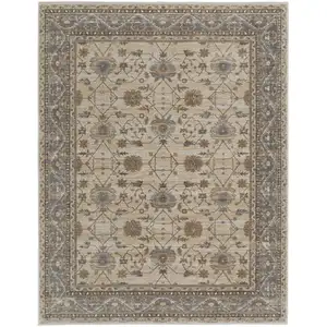 Photo of Tan Ivory And Gray Power Loom Area Rug