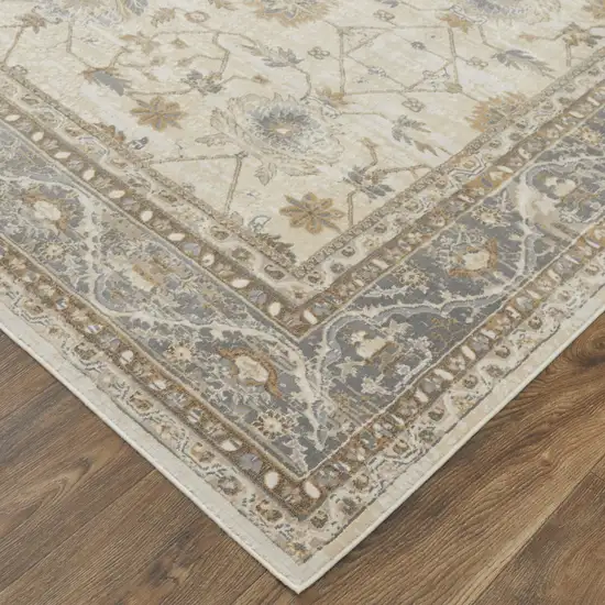 Tan Ivory And Gray Power Loom Area Rug Photo 4