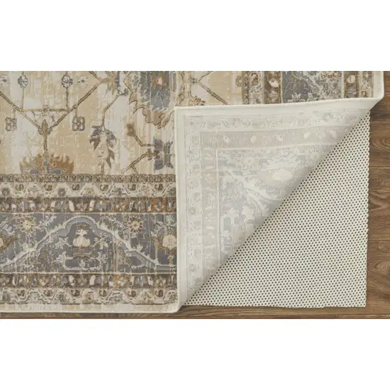 Tan Ivory And Gray Power Loom Area Rug Photo 5