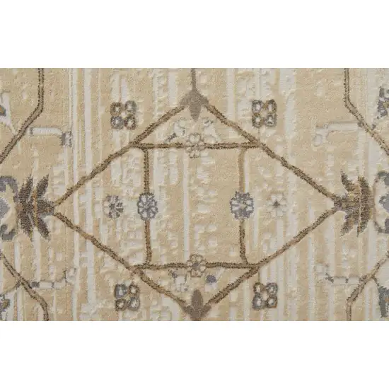 Tan Ivory And Gray Power Loom Area Rug Photo 4