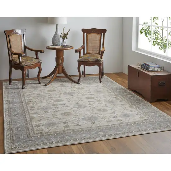 Tan Ivory And Gray Power Loom Area Rug Photo 7