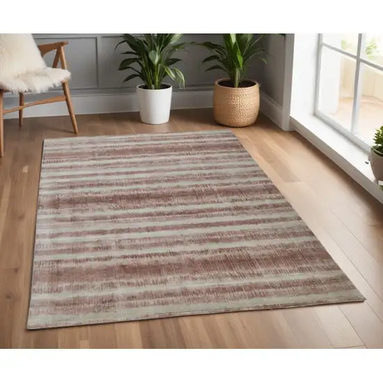 Tan and Ivory Abstract Hand Woven Area Rug Photo 1