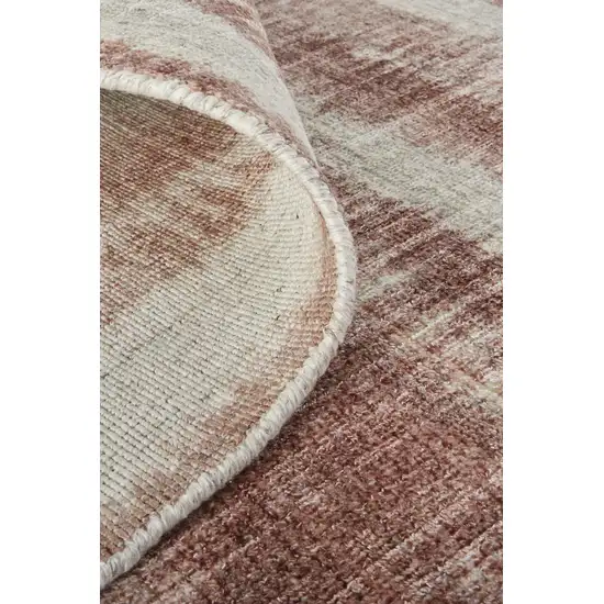 Tan Ivory And Pink Abstract Hand Woven Area Rug Photo 9