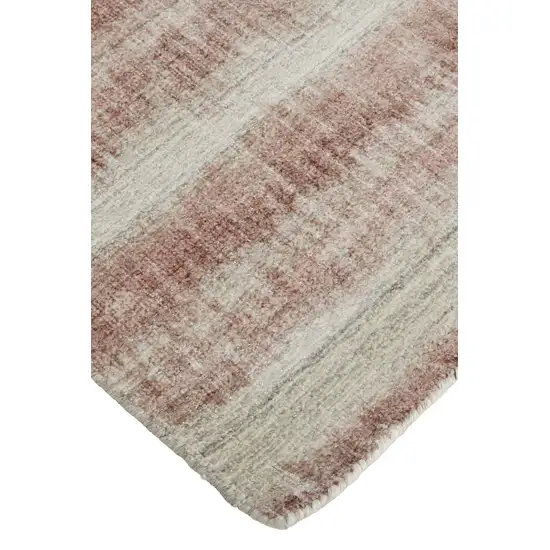 Tan Ivory And Pink Abstract Hand Woven Area Rug Photo 6