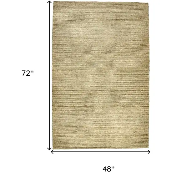 Tan Ivory And Taupe Hand Woven Area Rug Photo 9