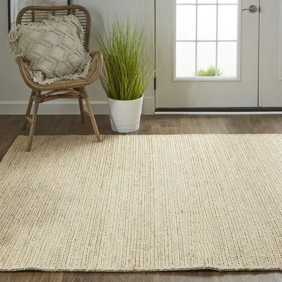 Tan Ivory And Taupe Hand Woven Area Rug Photo 6