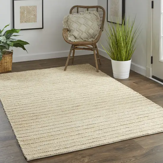 Tan Ivory And Taupe Hand Woven Area Rug Photo 5