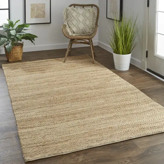 Tan Orange And Brown Hand Woven Area Rug Photo 6