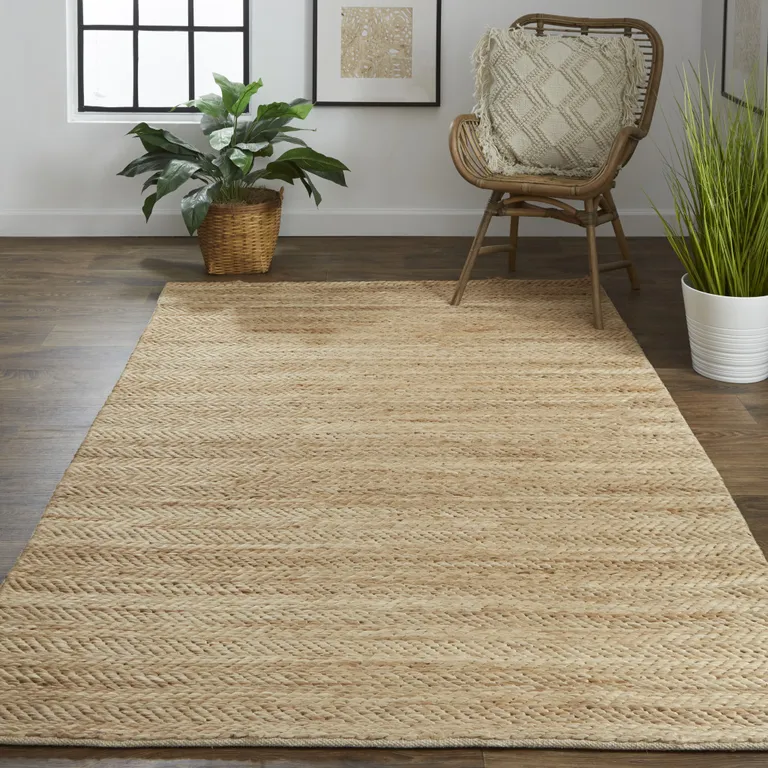 Tan Orange And Brown Hand Woven Area Rug Photo 5