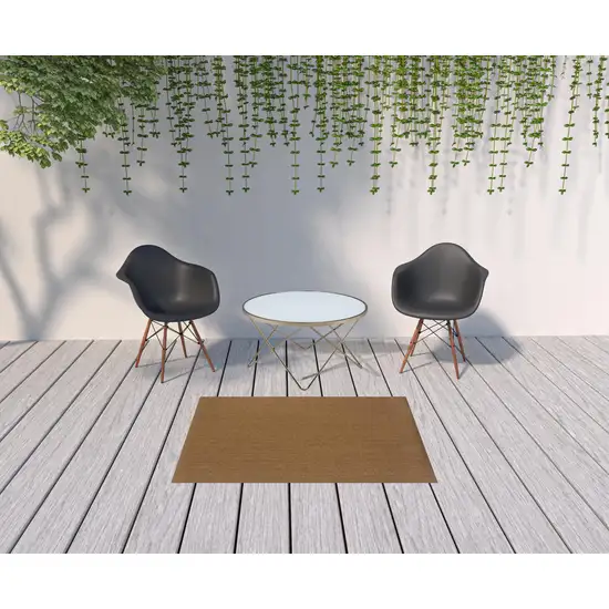 Tan Stain Resistant Indoor Outdoor Area Rug Photo 2