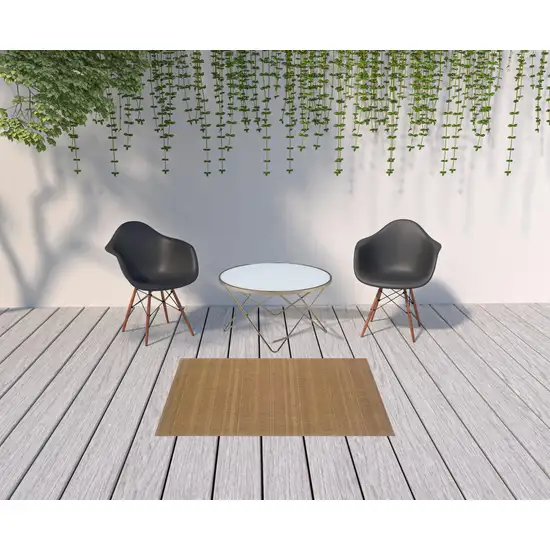 Tan Stain Resistant Indoor Outdoor Area Rug Photo 2