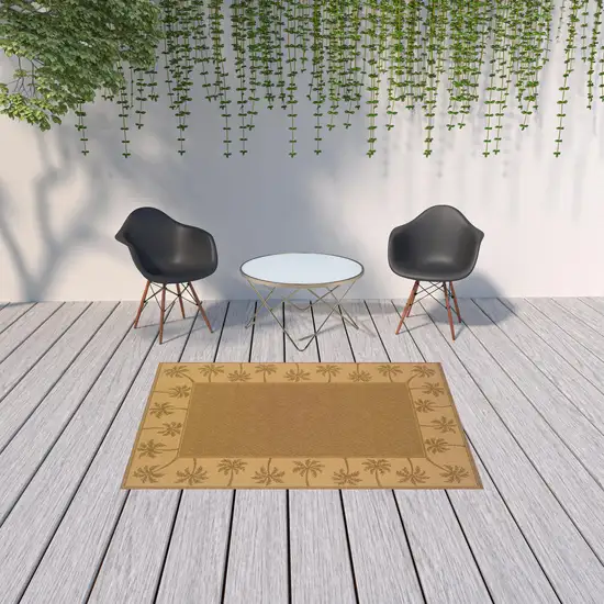 Tan Stain Resistant Indoor Outdoor Area Rug Photo 2