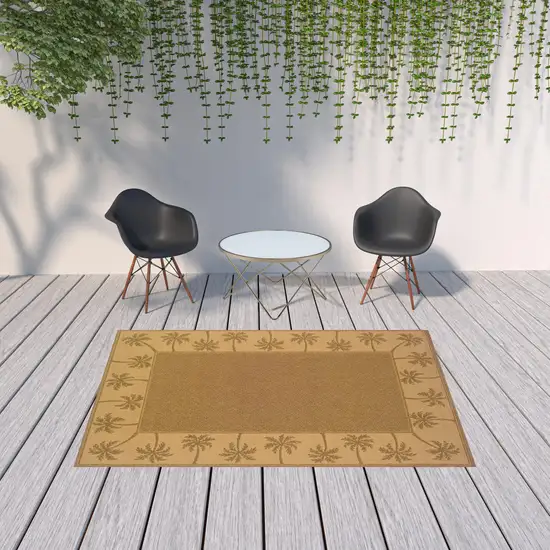 Tan Stain Resistant Indoor Outdoor Area Rug Photo 2