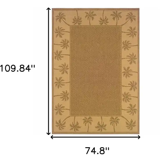 Tan Stain Resistant Indoor Outdoor Area Rug Photo 6