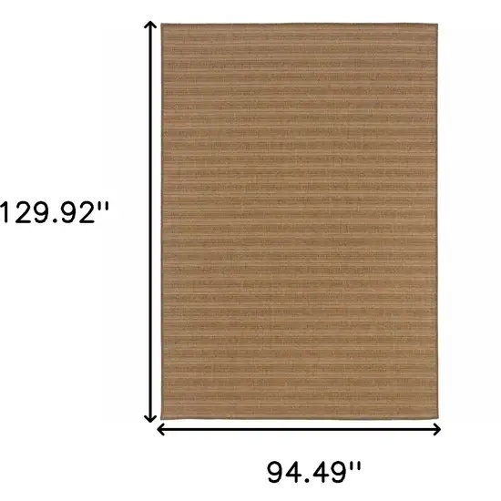 Tan Striped Stain Resistant Indoor Outdoor Area Rug Photo 5