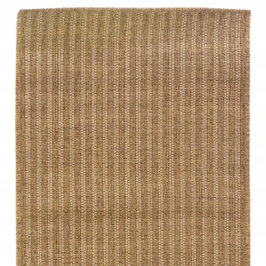 Tan Striped Stain Resistant Indoor Outdoor Area Rug Photo 4