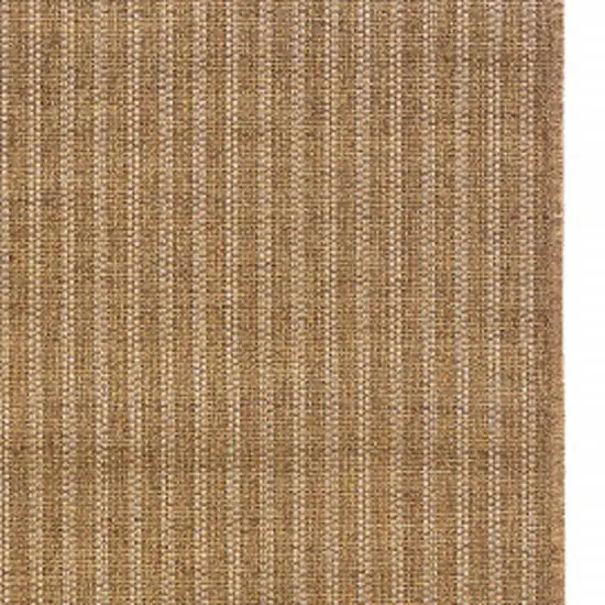 Tan Striped Stain Resistant Indoor Outdoor Area Rug Photo 3