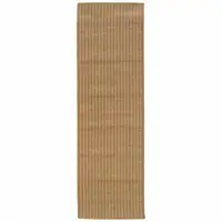 Photo of Tan Striped Stain Resistant Indoor Outdoor Area Rug