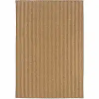 Photo of Tan Striped Stain Resistant Indoor Outdoor Area Rug