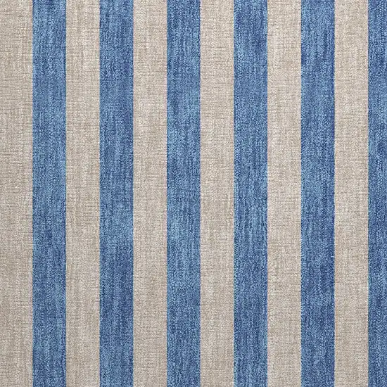 Tan Striped Washable Non Skid Indoor Outdoor Area Rug Photo 6