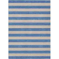 Photo of Tan Striped Washable Non Skid Indoor Outdoor Area Rug