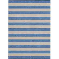 Photo of Tan Striped Washable Non Skid Indoor Outdoor Area Rug