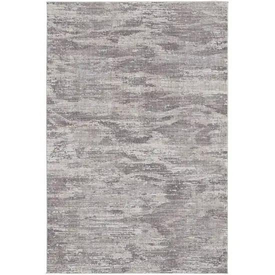 Tan Taupe And Gray Abstract Power Loom Distressed Stain Resistant Area Rug Photo 1