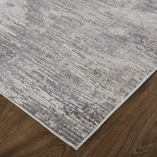 Tan Taupe And Gray Abstract Power Loom Distressed Stain Resistant Area Rug Photo 7