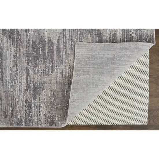 Tan Taupe And Gray Abstract Power Loom Distressed Stain Resistant Area Rug Photo 3