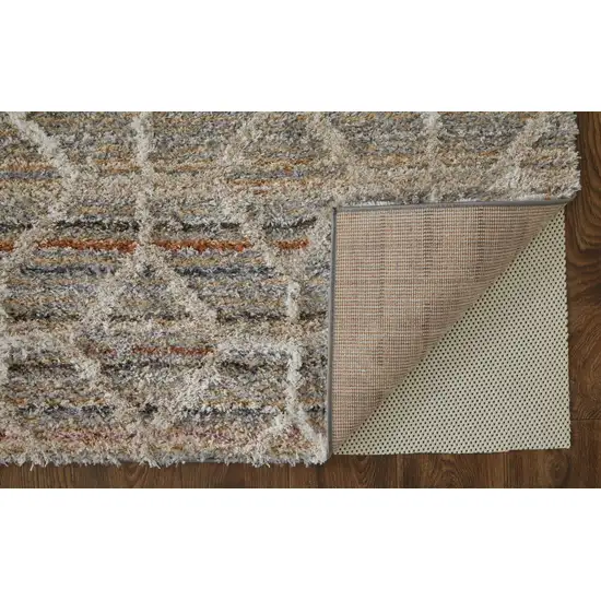 Tan Taupe And Ivory Geometric Power Loom Stain Resistant Area Rug Photo 4