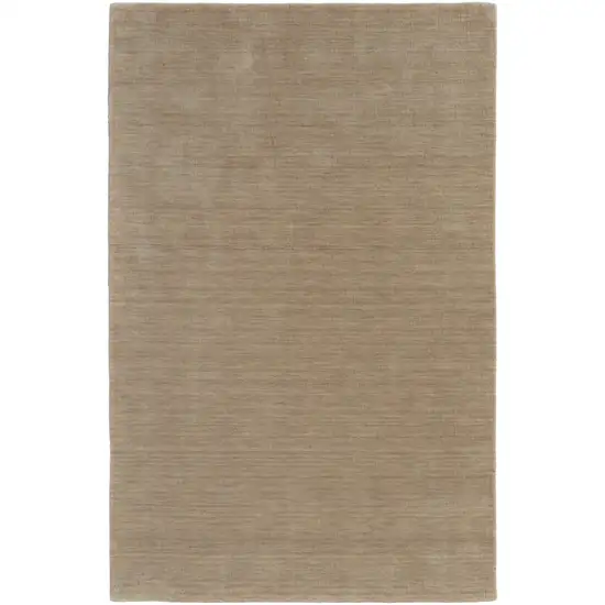 Tan Wool Hand Woven Area Rug Photo 1