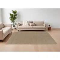 Photo of Tan Wool Hand Woven Area Rug