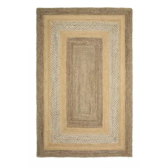 Tan and Beige Bordered Area Rug Photo 3