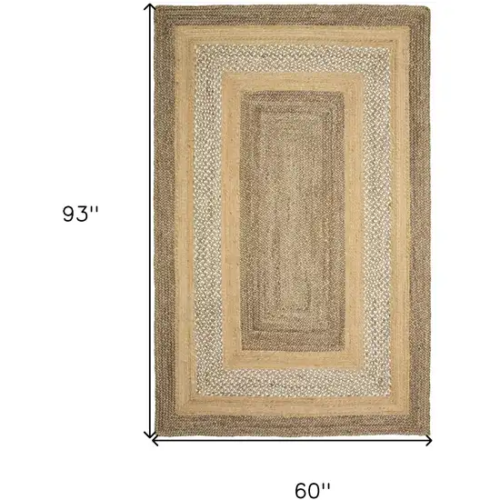 Tan and Beige Bordered Area Rug Photo 6