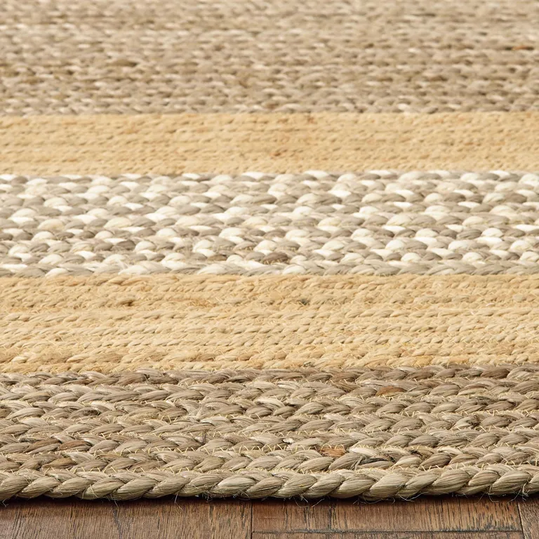 Tan and Beige Bordered Area Rug Photo 5