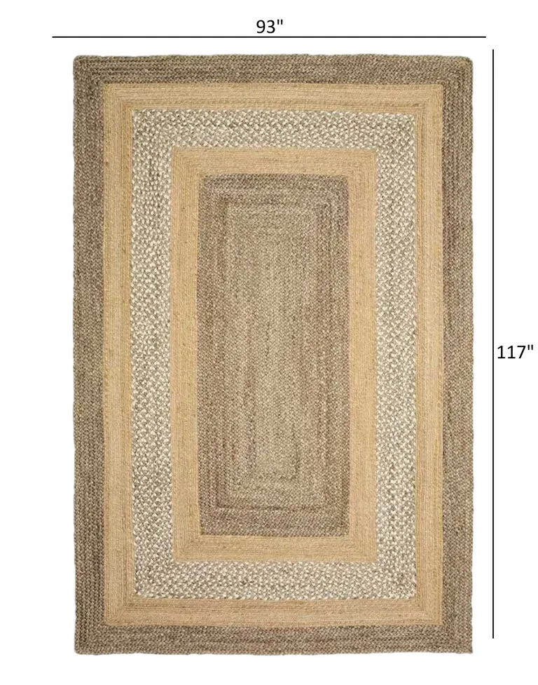 Tan and Beige Bordered Area Rug Photo 2