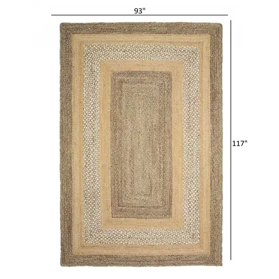 Tan and Beige Bordered Area Rug Photo 2