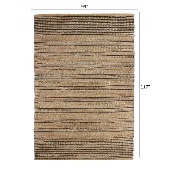 Tan and Black Eclectic Striped Area Rug Photo 7