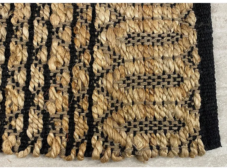 Tan and Black Ornate Geometric Area Rug Photo 3