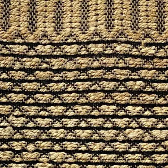 Tan and Black Hand Woven Area Rug Photo 9