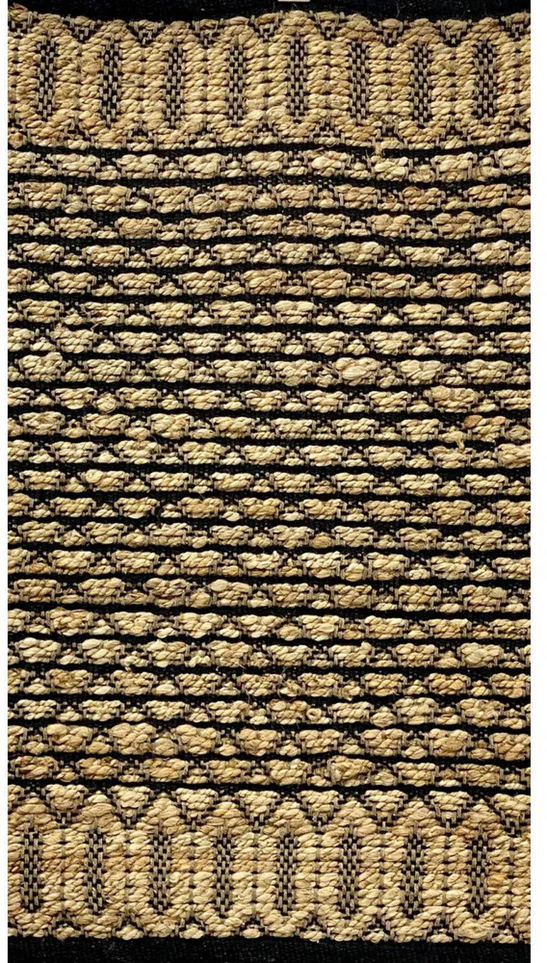 Tan and Black Ornate Geometric Area Rug Photo 1