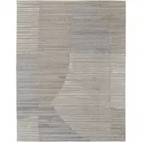 Photo of Tan and Blue Abstract Hand Woven Worn Faded Area Rug