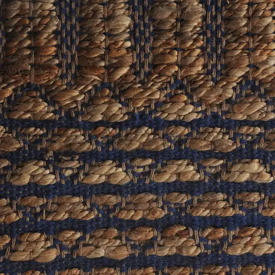 Tan and Blue Detailed Lattice Area Rug Photo 2