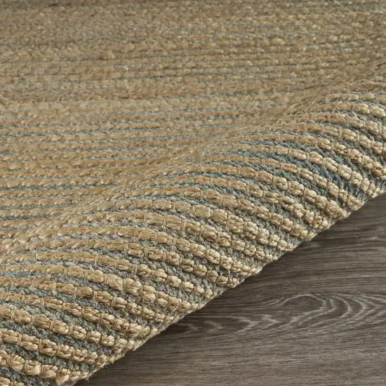 Tan and Blue Undertone Striated Area Rug Photo 6