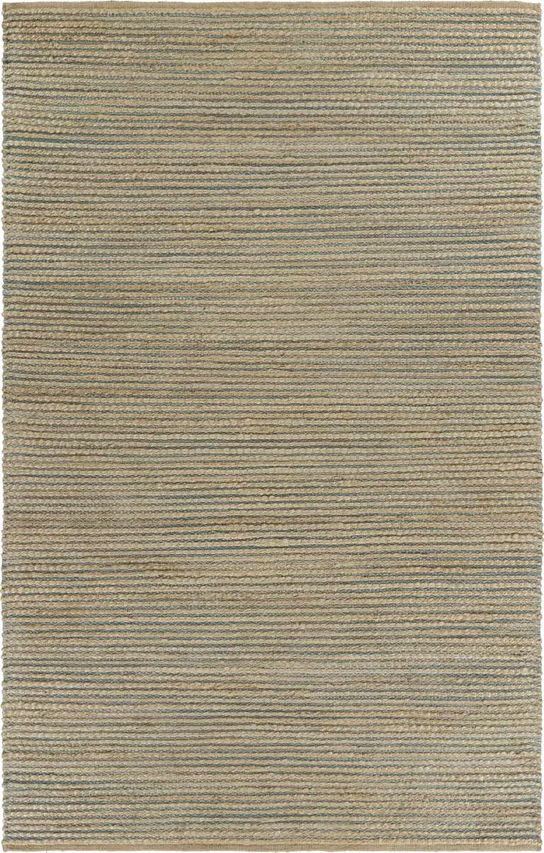 Tan and Blue Undertone Striated Area Rug Photo 3