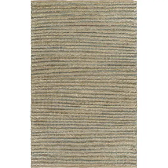 Tan and Blue Undertone Striated Area Rug Photo 3