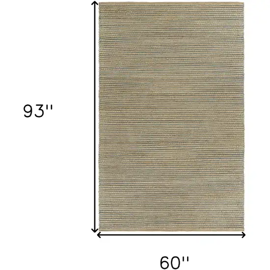 Tan and Blue Undertone Striated Area Rug Photo 9