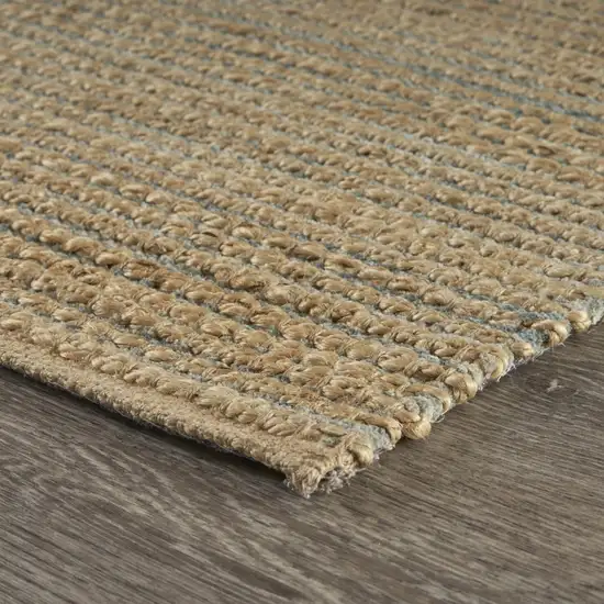 Tan and Blue Undertone Striated Area Rug Photo 4